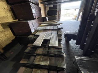 Ca. 108x Purple Heart hardhouten vlonderplanken, 21x145mm, lengte 8/12
